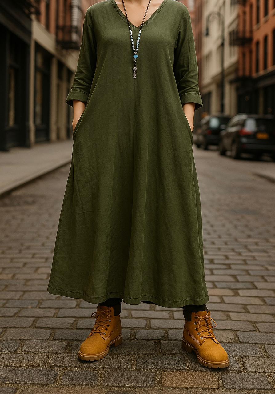 Women's Linen Midi Dress