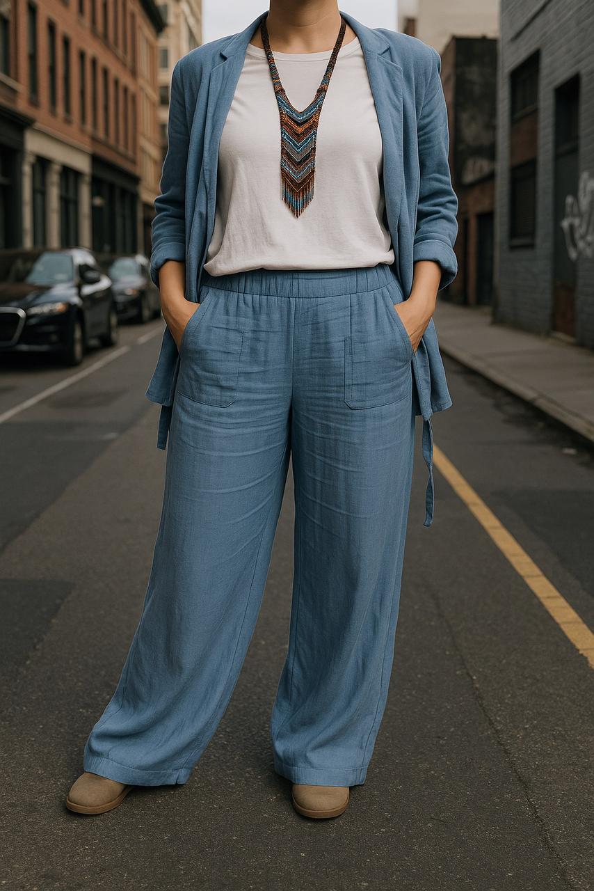Women’s Italian Linen Suit Set – Blazer and Pants