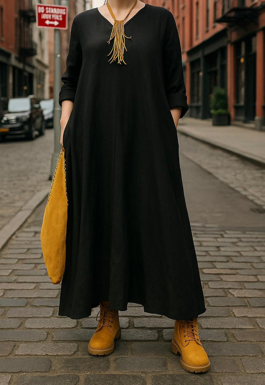 Women's Linen Midi Dress