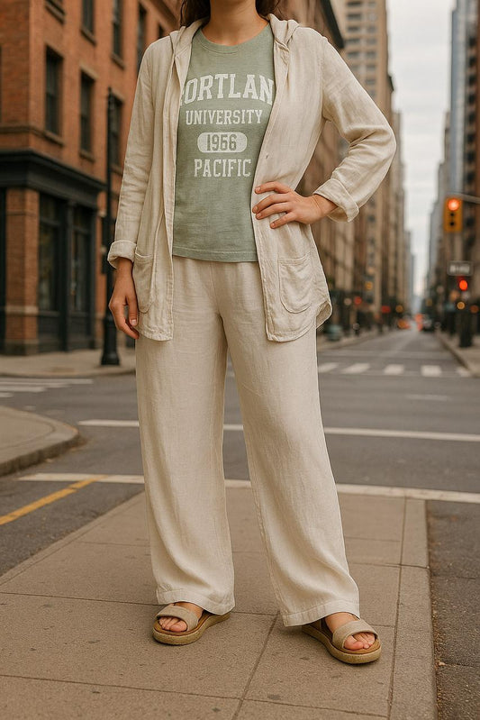 Women’s Italian Linen Suit Set – Blazer and Pants