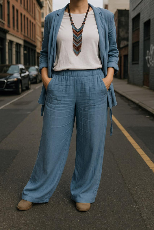Women’s Italian Linen Suit Set – Blazer and Pants